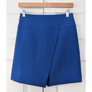 J. Crew Blue Crossover Faux Wrap Skirt